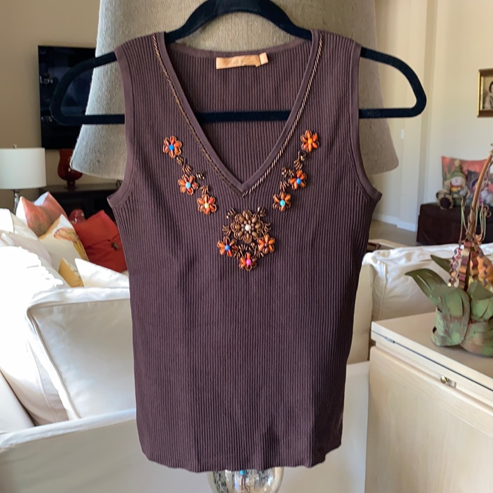 Dark brown dressy top